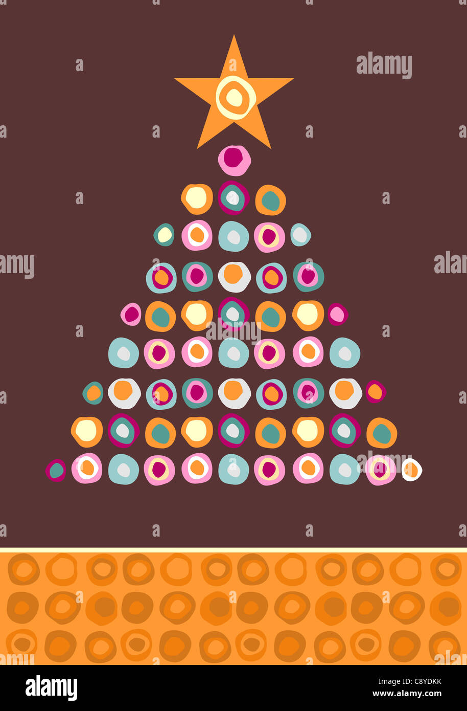 Árbol de Navidad hecho de círculos multicolor con una estrella en la parte  superior sobre fondo púrpura. Archivo vectorial disponible Fotografía de  stock - Alamy
