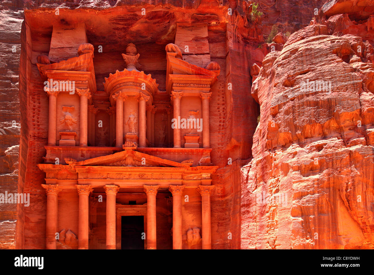 Templo del tesoro en Petra (Al Khazneh), Jordania Foto de stock