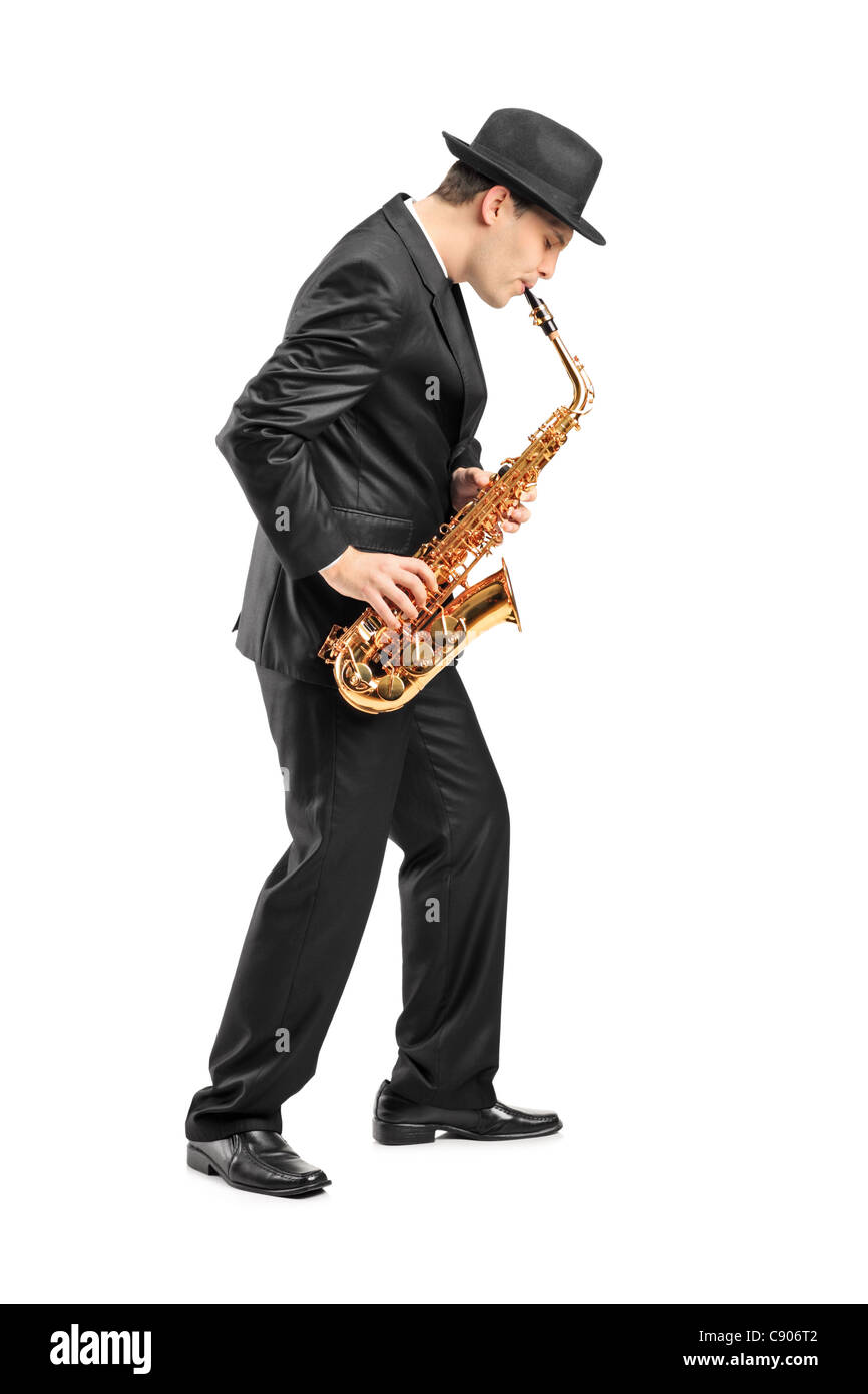 Persona tocando el saxofon Imágenes recortadas de stock - Alamy