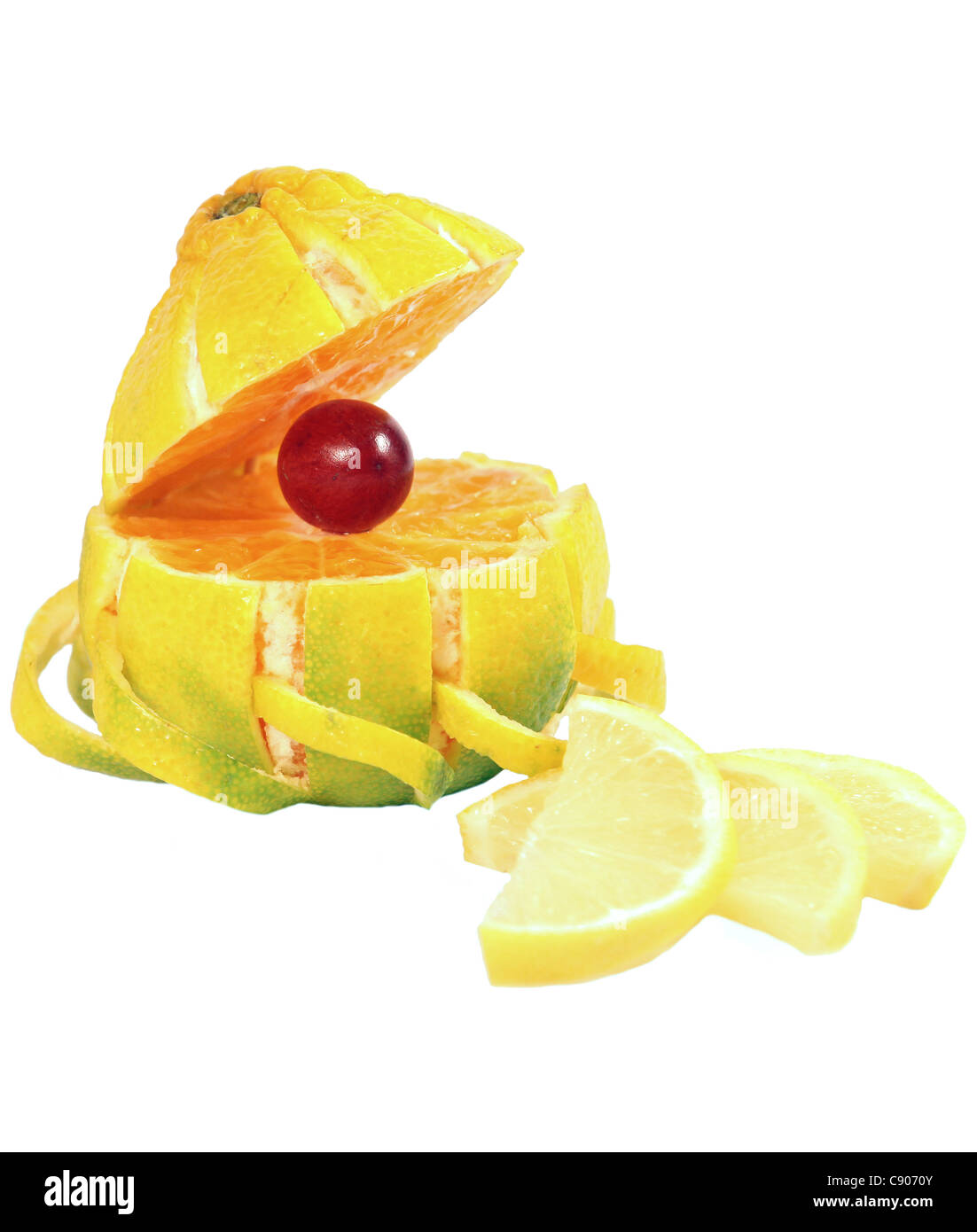 Mandarín frutas aisladas sobre fondo blanco. Foto de stock