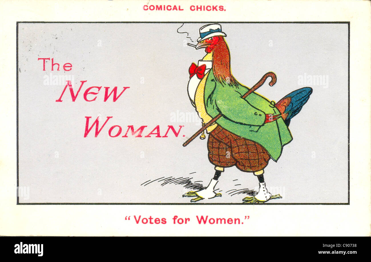 Postal de cómic sobre movimiento Suffragette Foto de stock