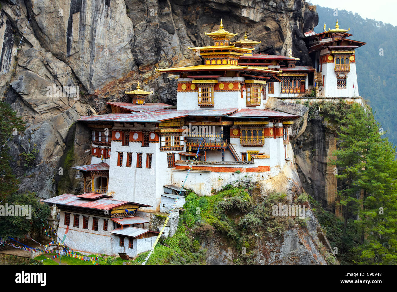 Taktshang (Tiger's Nest) Monasterio, Bhután, Asia Foto de stock