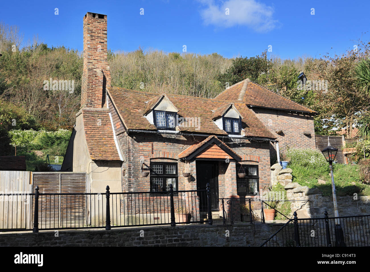 Casa rural del siglo XVII, 118 High Street, Hastings, East Sussex, en el sur de Inglaterra, Reino Unido. Foto de stock