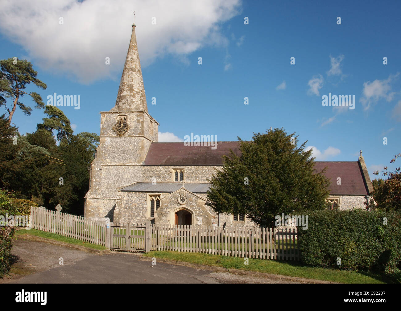 La Iglesia de San Miguel poco Bedwyn Wiltshire Foto de stock