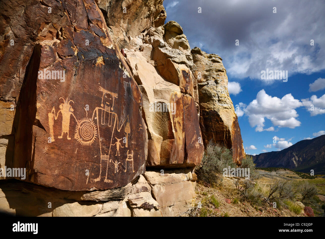 McKee Springs petroglifos, Dinosaur National Monument, Utah Foto de stock