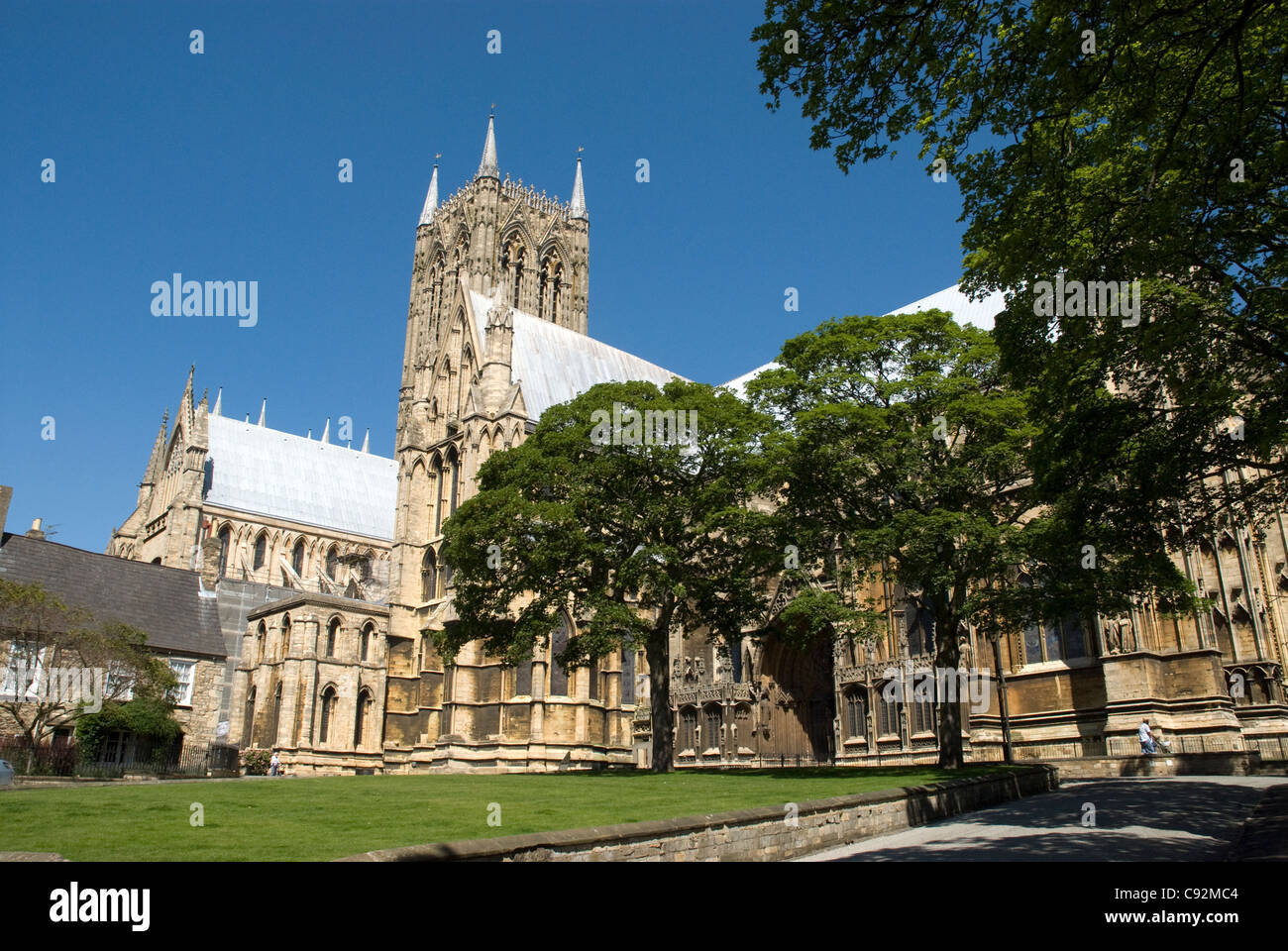 La Catedral de Lincoln es una enorme catedral gótica en el centro de la ciudad de Lincoln. Foto de stock