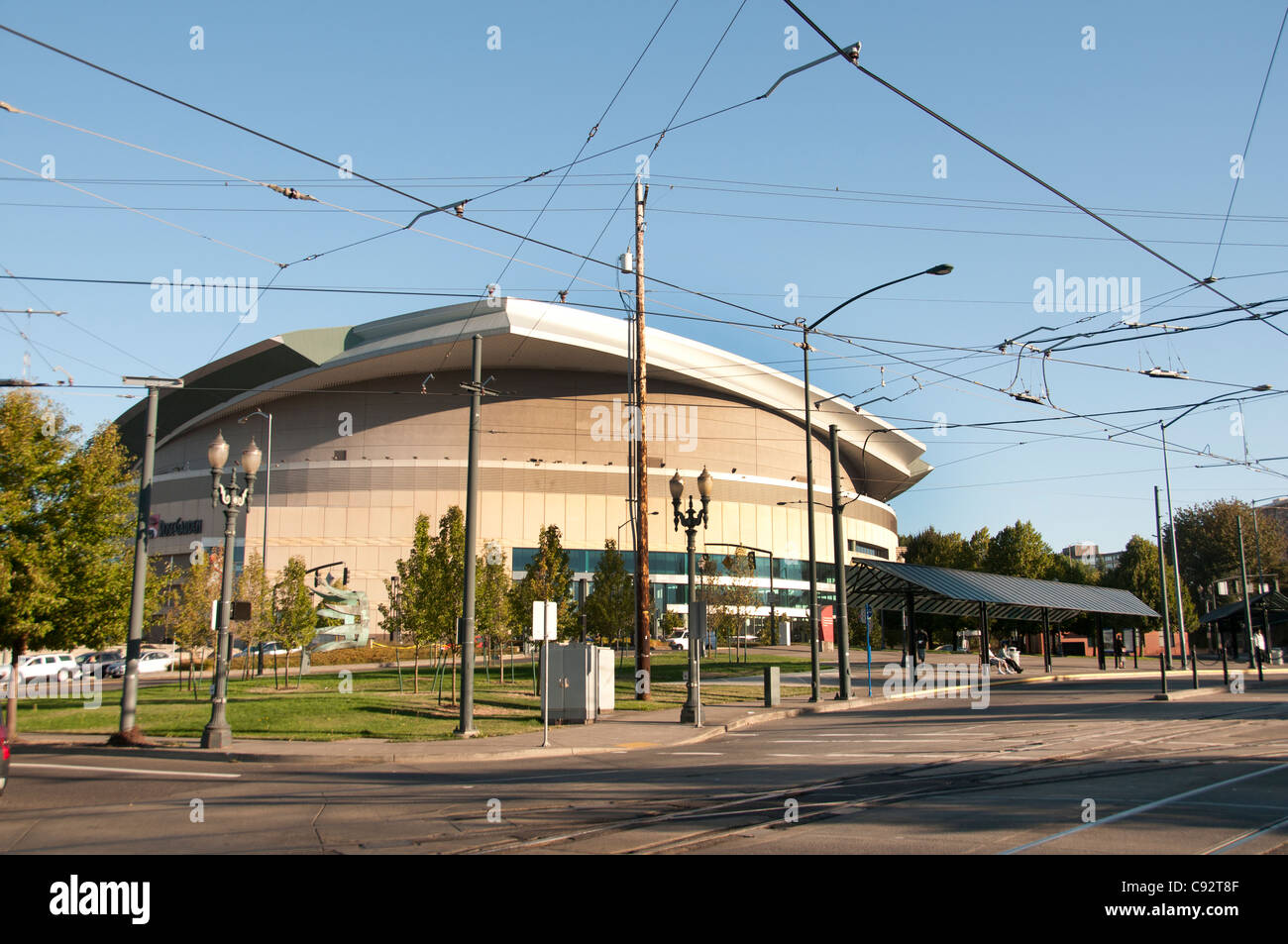 Estadio Rose Garden Arena de Portland Oregon Arenablazers Lumberjax Estados Unidos Foto de stock