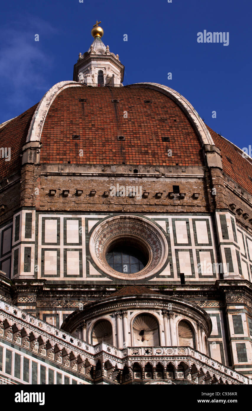 Italia, Florencia, Detalle de la famosa cúpula de la 'Duomo'. Foto de stock