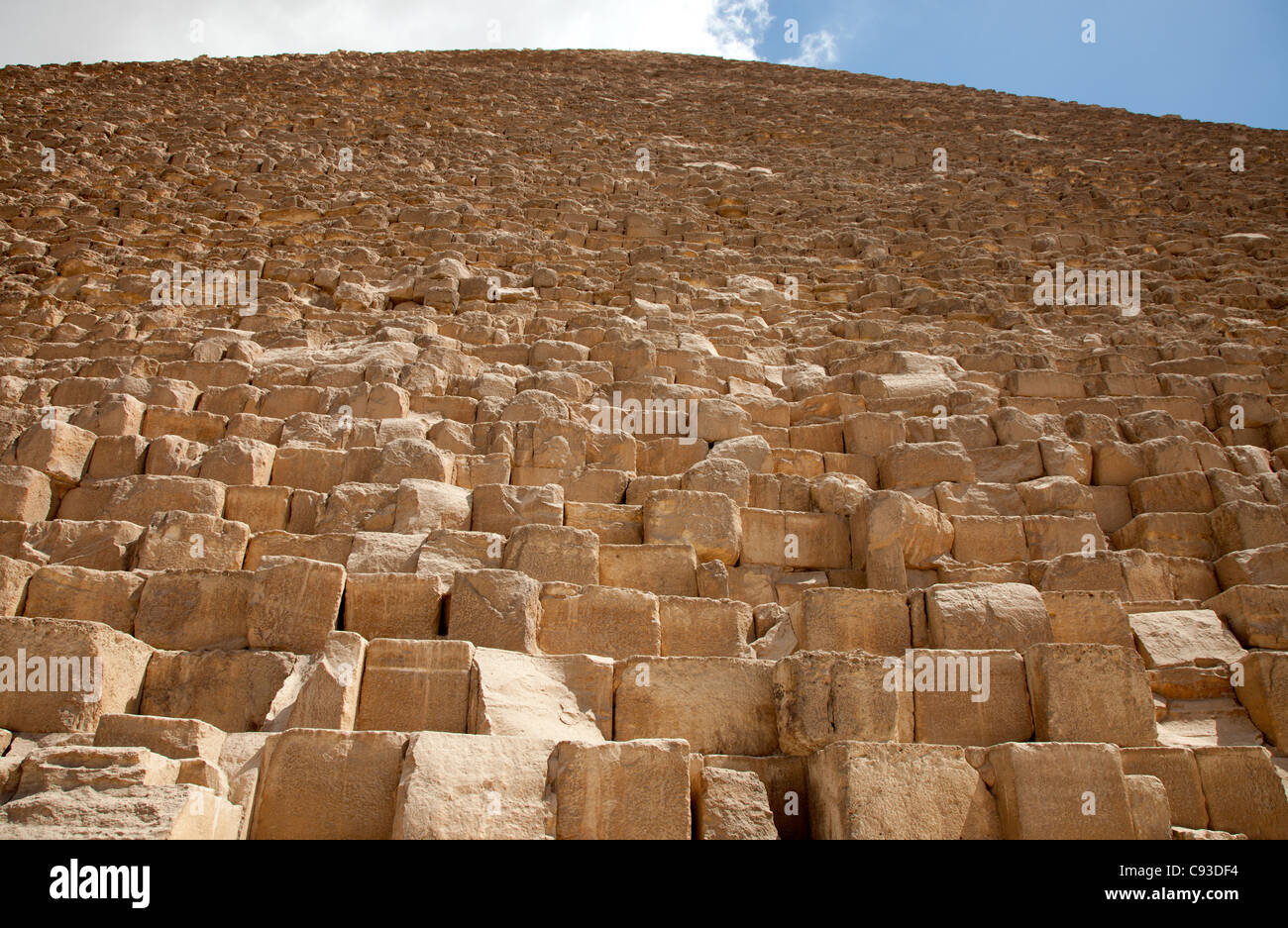 Detalle de la Gran Pirámide de Keops bloques -Khufu Foto de stock
