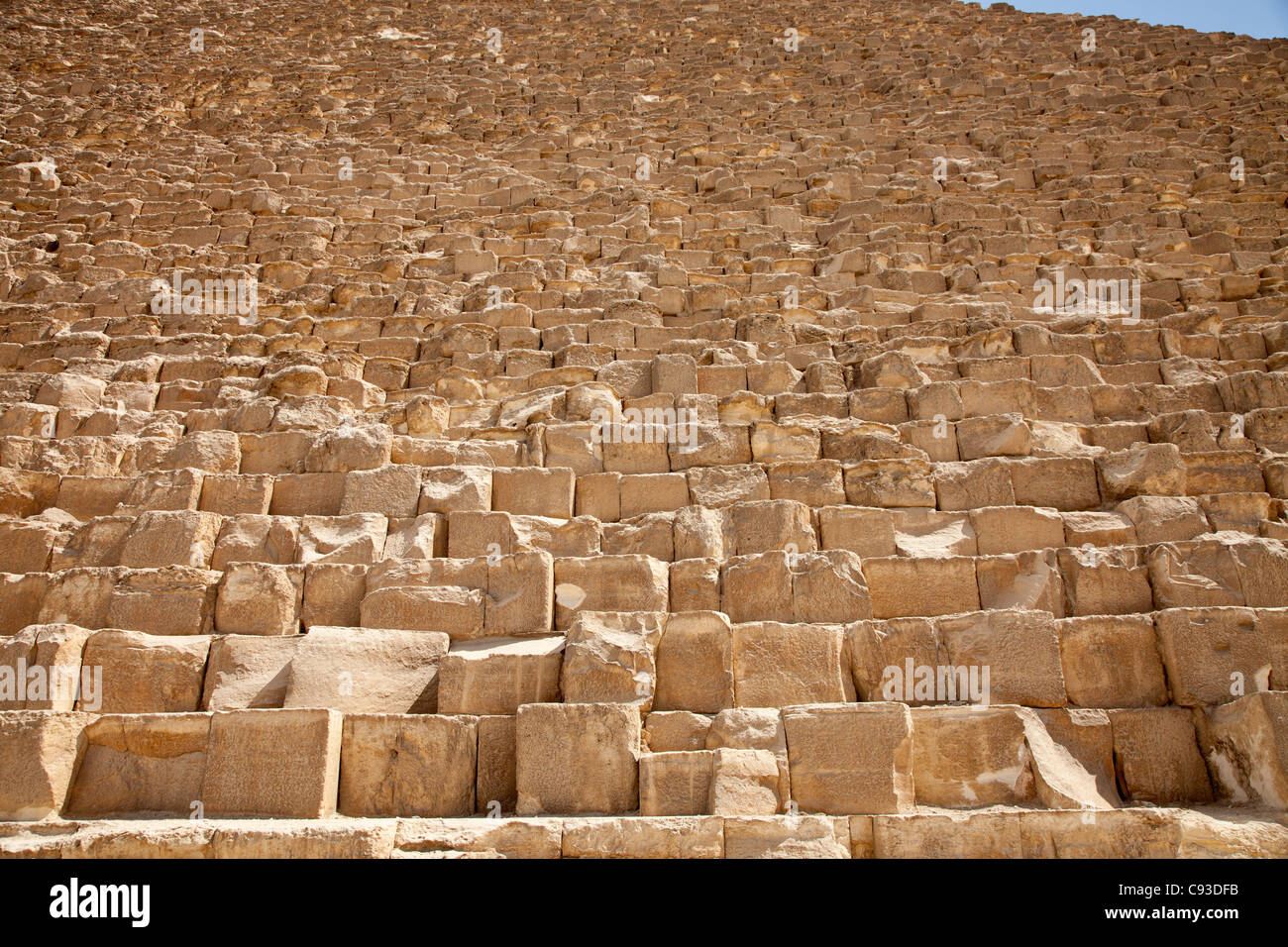 Detalle de la Gran Pirámide de Keops bloques -Khufu Foto de stock