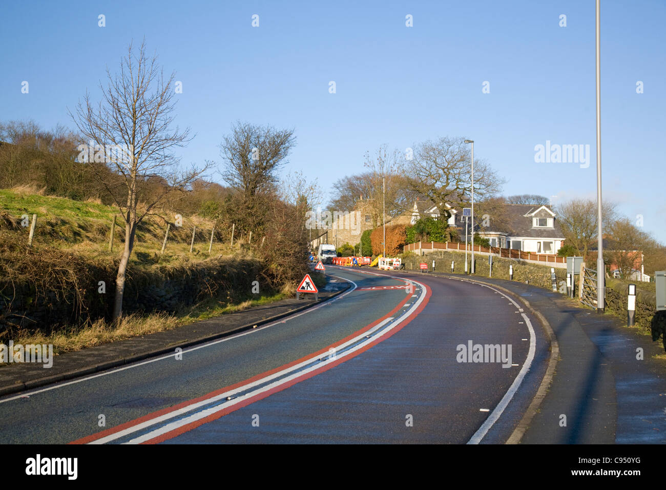 Vista de lumb carr road, cerca de holcombe,ramsbottom en lanccashire,Inglaterra Foto de stock