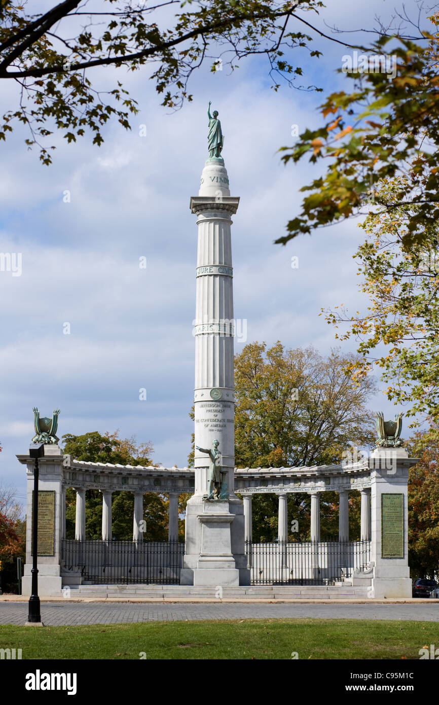 Monumento Jefferson Davis, Richmond, Virginia Foto de stock