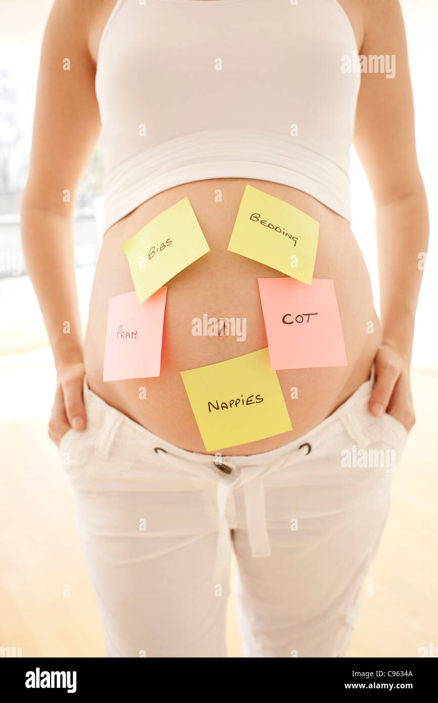 Planificación para el bebé. Foto de stock