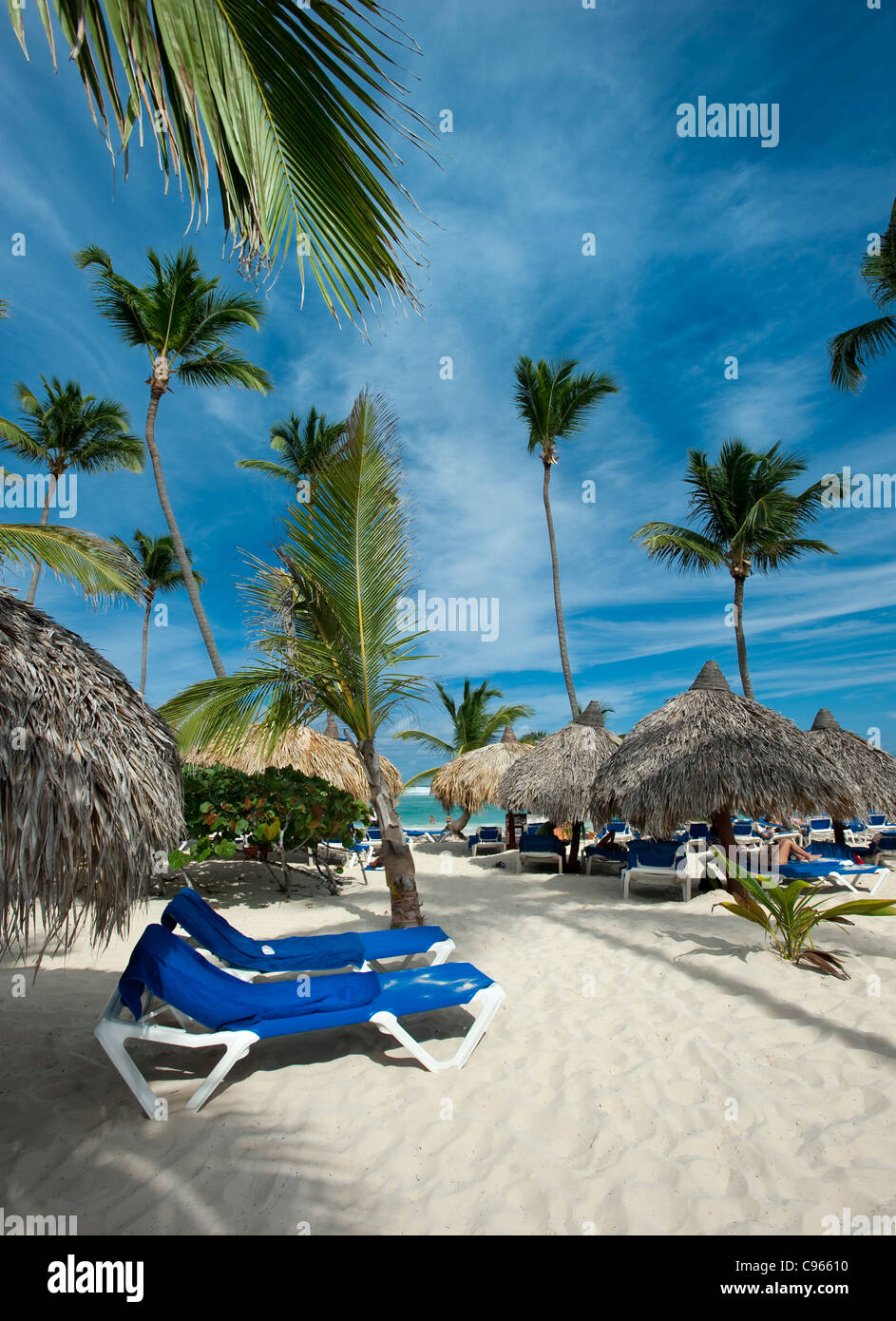 Bavaro Beach en Gran Bahia Principe Amber Hotel, Punta Cana, República Dominicana Foto de stock