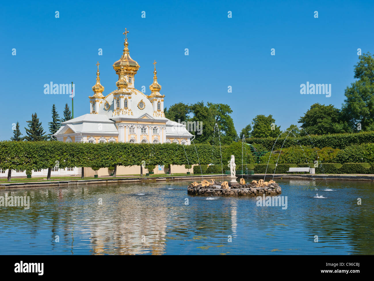 El Grand Palace, Petergof, Rusia Foto de stock