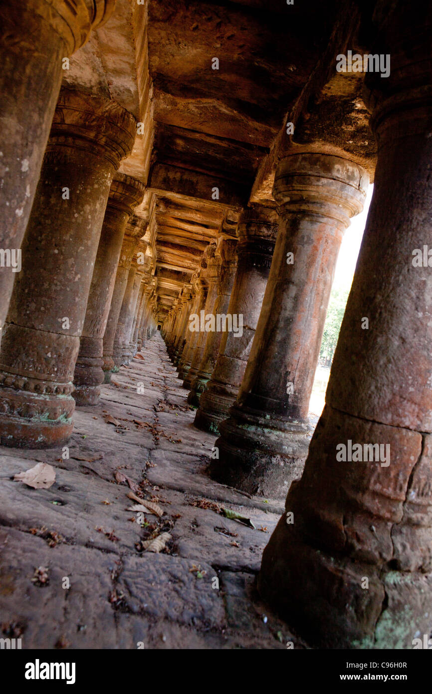 Pilar paseo en Angkor Wat, Camboya Foto de stock