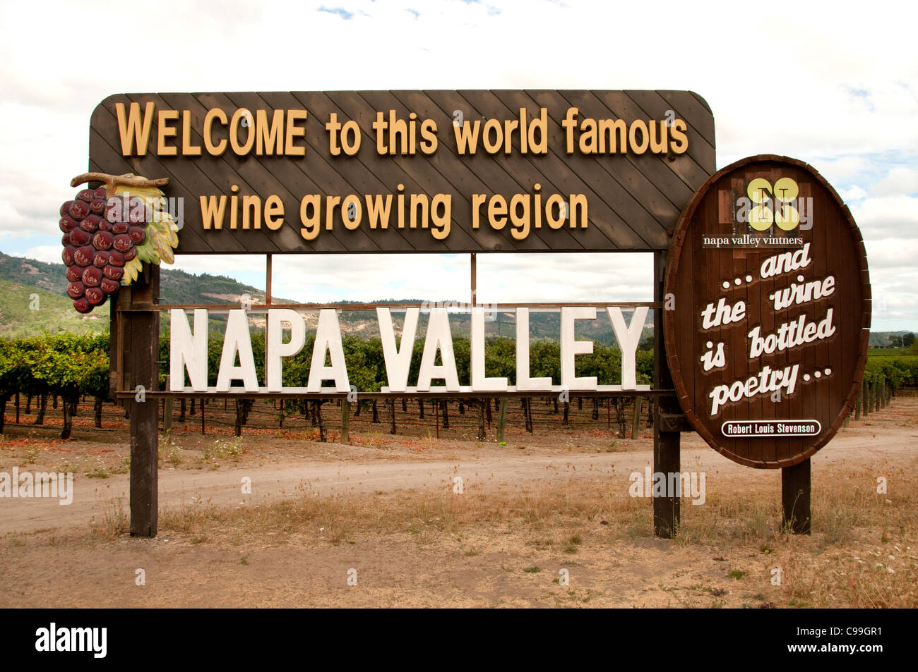 Vintage Wine Estate Valle de Napa Sonoma Valley EE.UU. Foto de stock