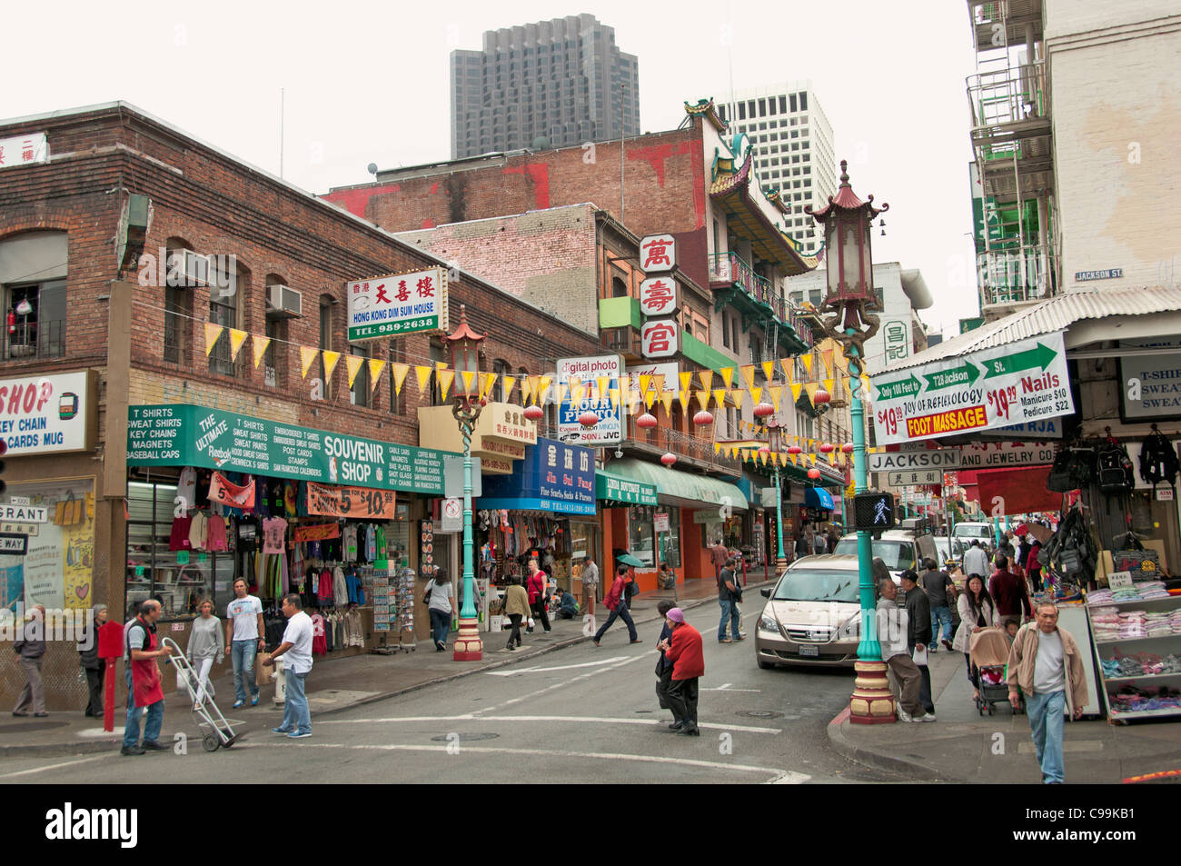 Chinatown Chino China Town en San Francisco, California, Estados Unidos de América Foto de stock