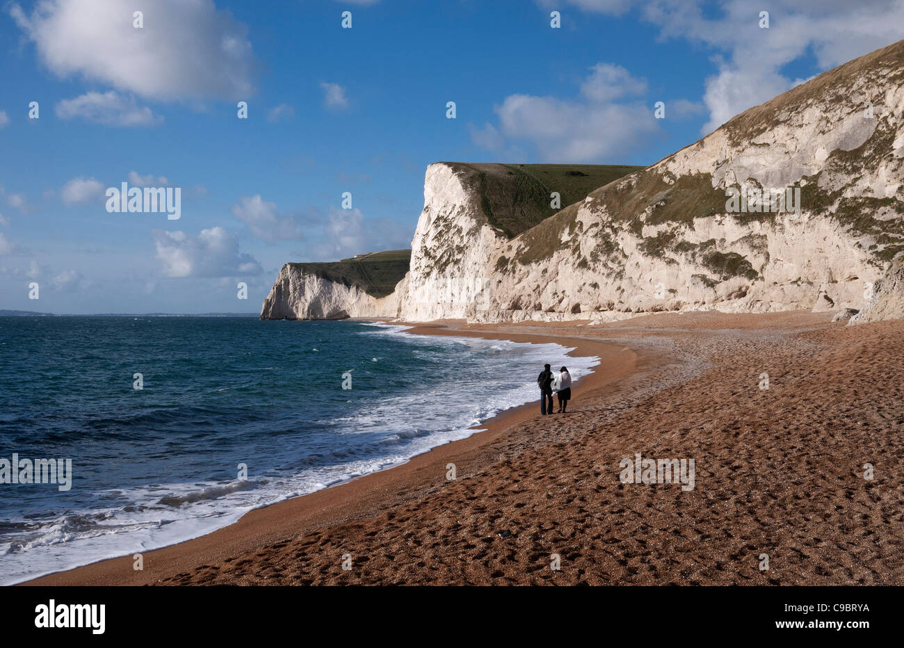 Costa Jurásica, Jefe Swyre y Bat en la cabeza, West Lulworth, Dorset, Inglaterra, Reino Unido. Foto de stock