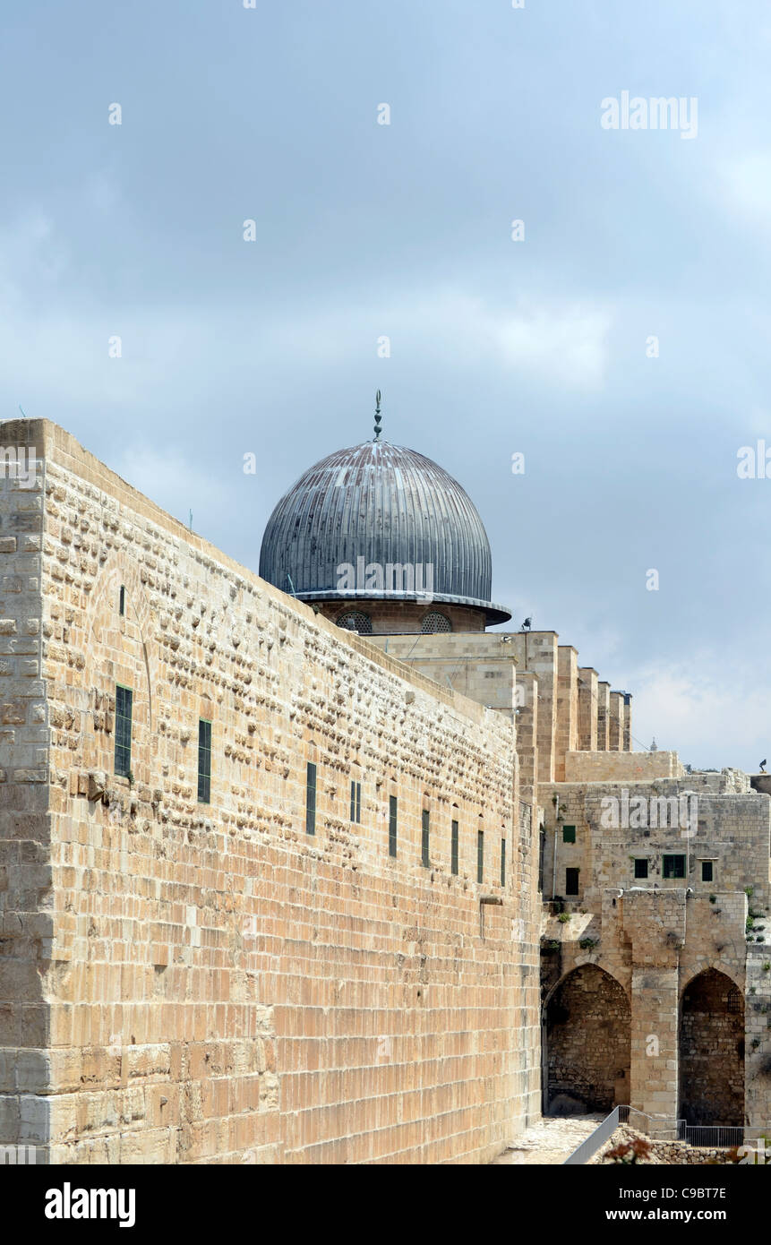 Israel, Jerusalén, Ciudad Vieja, la Mezquita de Al Aqsa en el Monte del Templo Foto de stock