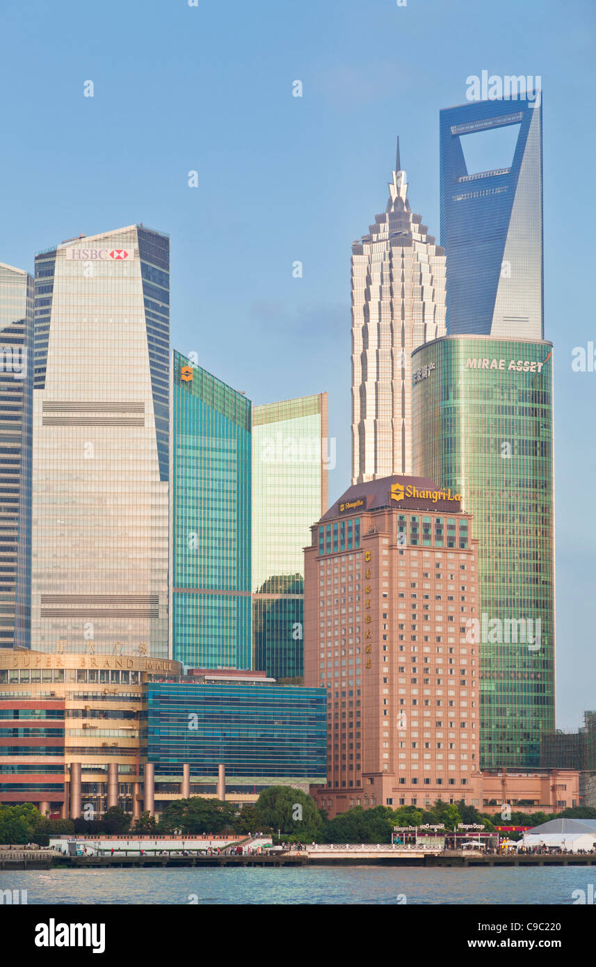 Skyline de Shanghai Pudong, Shanghai, República Popular de China, China, Asia Foto de stock