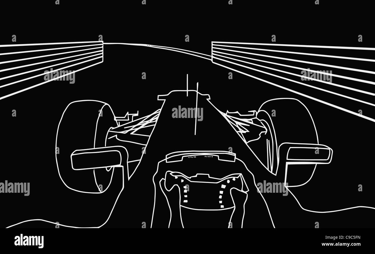 El dibujo de la silueta del coche de carreras de F1 negativo de vista de  cabina Fotografía de stock - Alamy