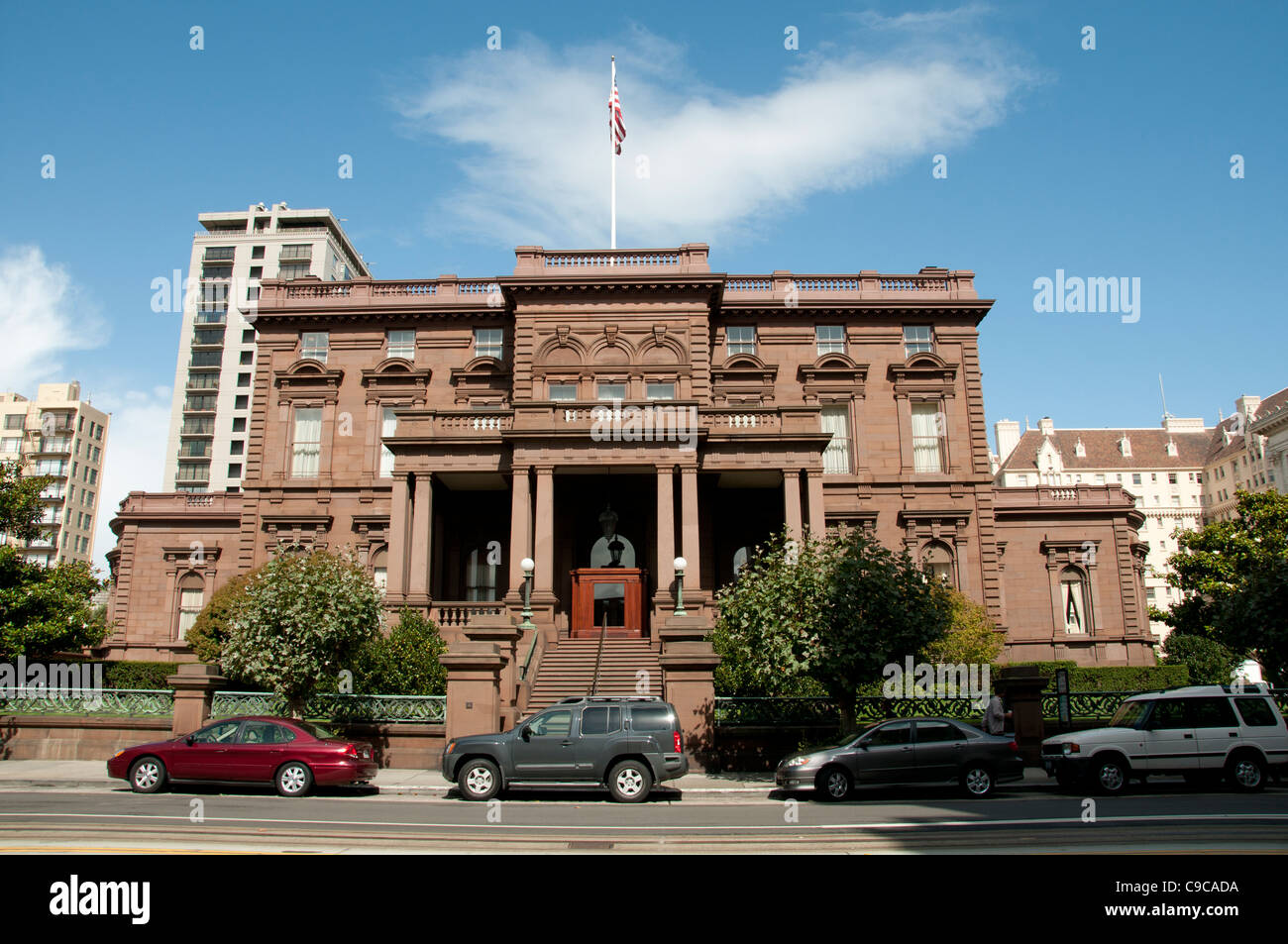 James C. Flood Mansion Club Unión del Pacífico Nob Hill en San Francisco California Estados Unidos Foto de stock