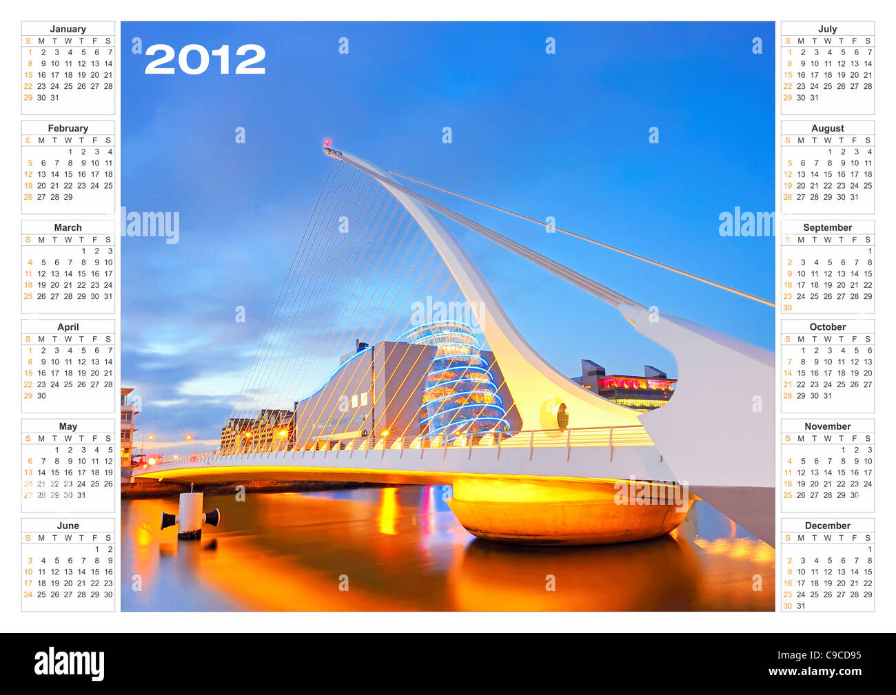 Arquitectura Calendario 2012 Foto de stock