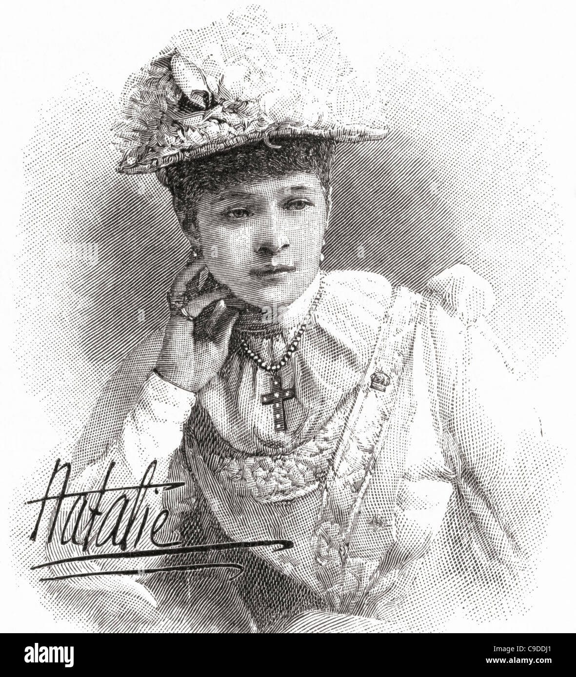 Natalia Janotha, de 20 años de edad, 1856 - 1932. Pianista y compositor polaco. Foto de stock