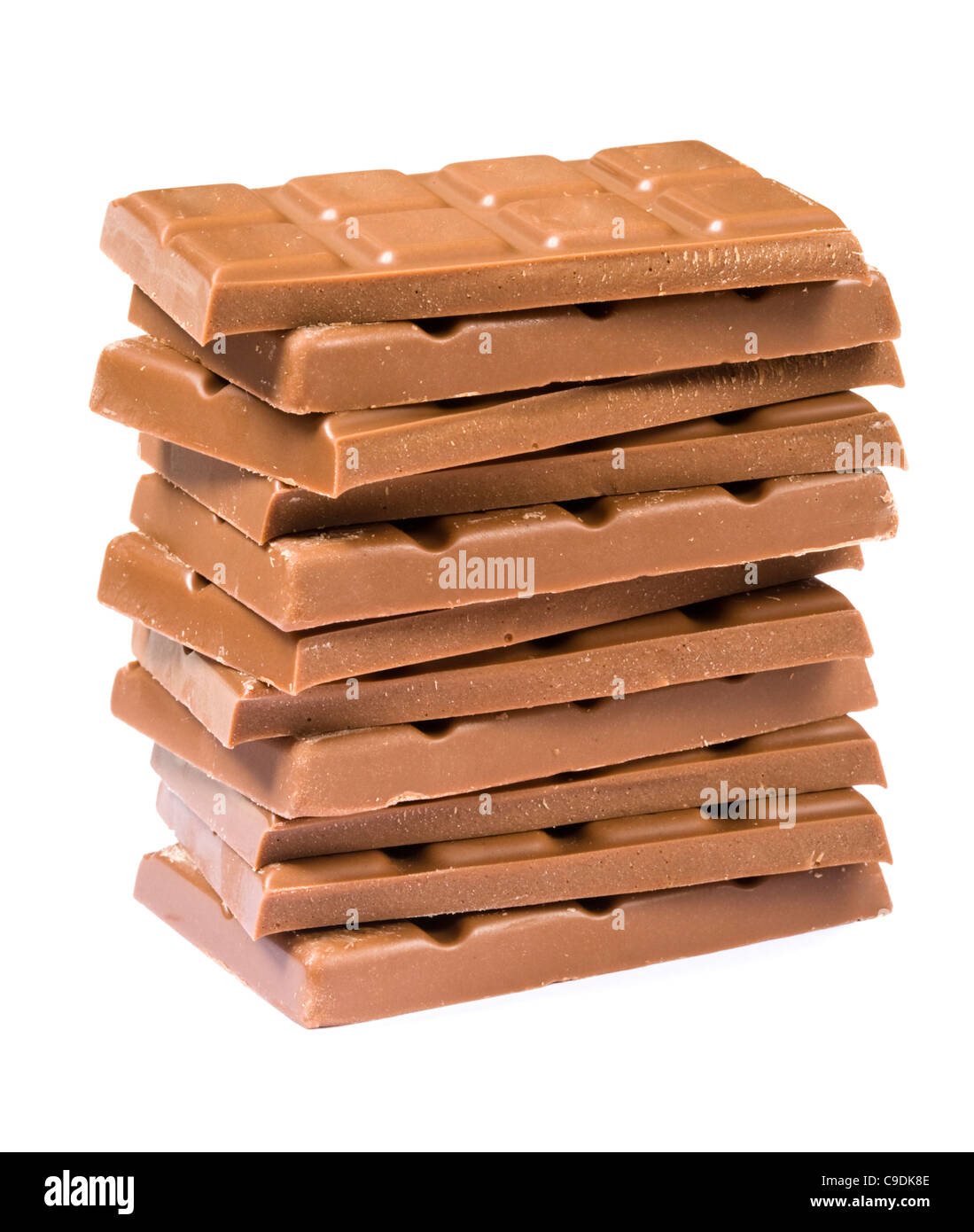 Pila de chocolate. Foto de stock