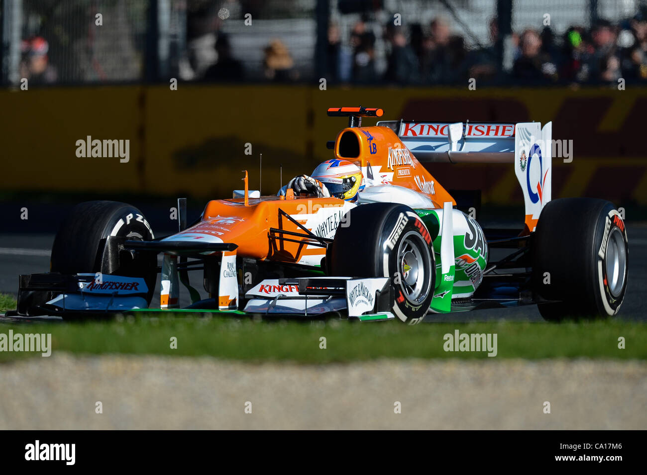 Marzo 17, 2012 - Melbourne, Victoria, Australia - Paul di Resta del Sahara Force India F1 Team 2012 clasificación para el Gran Premio de Australia de Fórmula Uno en el circuito Albert Park en Melbourne, Australia. (Crédito de la Imagen: © Sydney Baja/Southcreek/ZUMAPRESS.com) Foto de stock