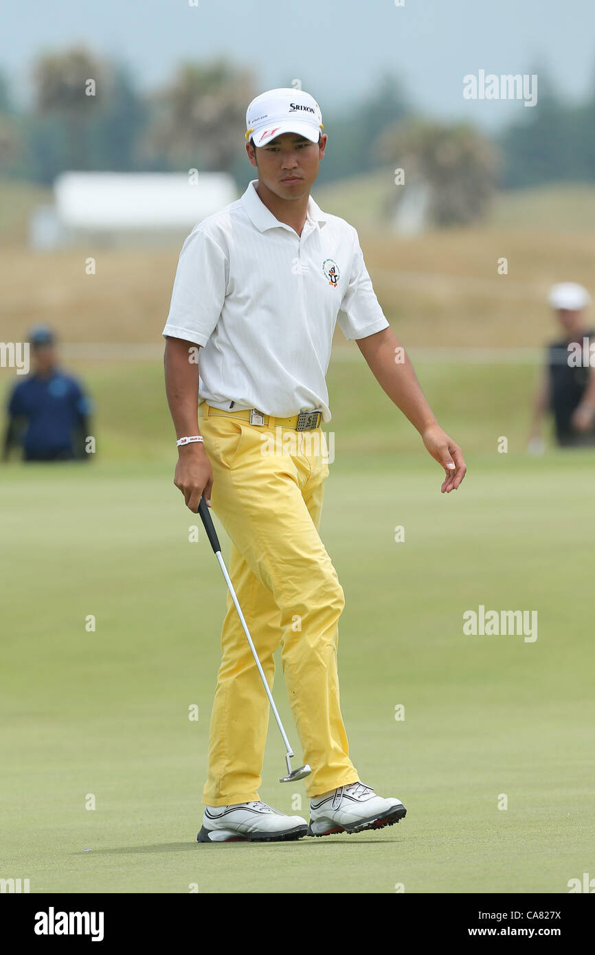 Hideki Matsuyama, Jun 24, 2012 - Golf : Japón Golf Tour Mizuno Open 2012, Ronda Final a JFE Setonaikai Golf Club, Okayama, Japón. (Foto por Akihiro Sugimoto/AFLO SPORT) [1080] Foto de stock