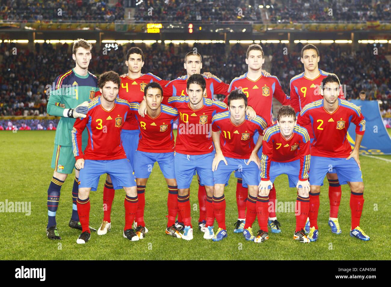 U21 España equipo grupo line-up (ESP), 14 de de 2011 - Fútbol / Soccer : Campeonato de Europa UEFA sub-21 de 2013 ronda clasificatoria coinciden entre España U21 y U21