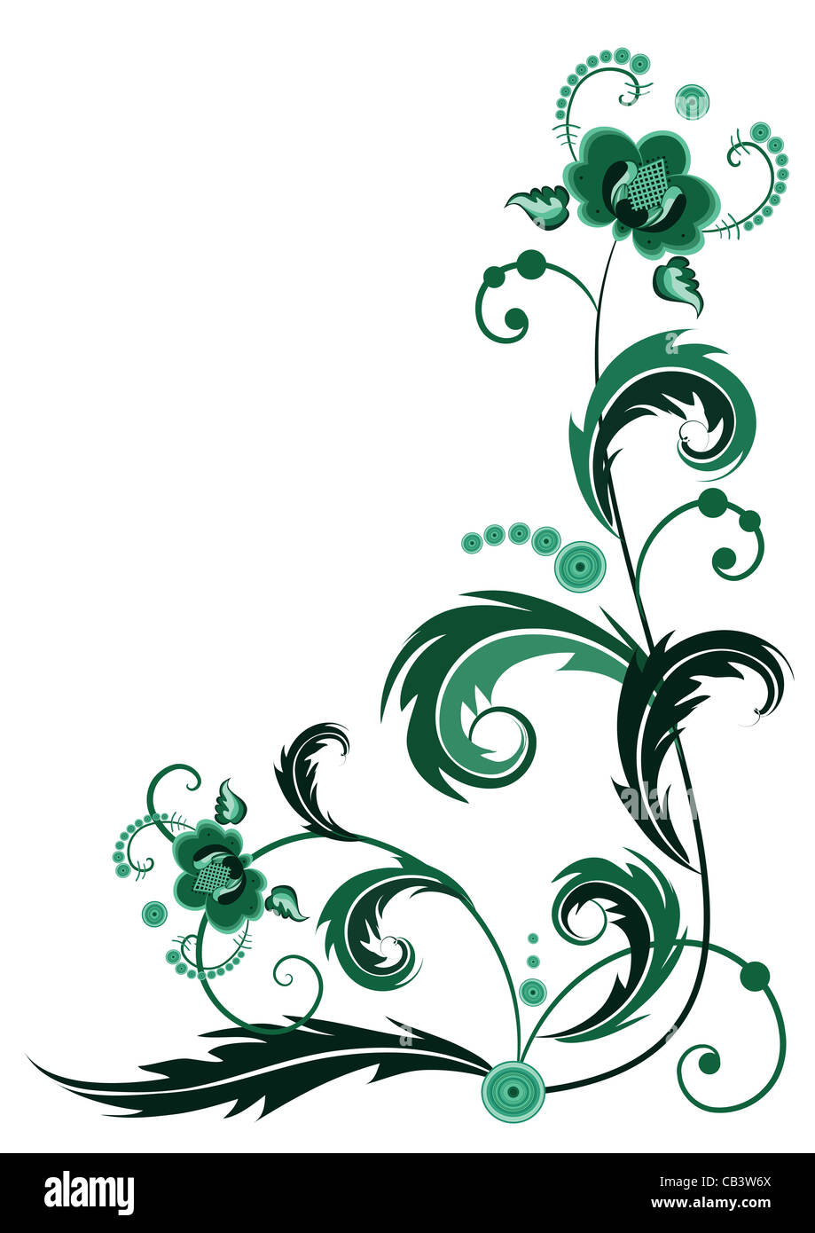 Diseño para la Esquina de flores verdes Fotografía de stock - Alamy