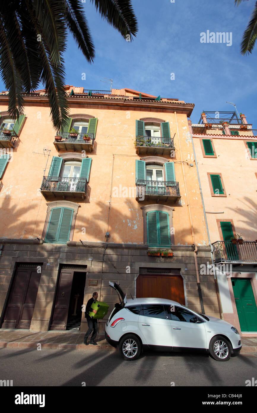 Bosa, Cerdeña, Cagliari, Italia, aldea de Bosa Foto de stock