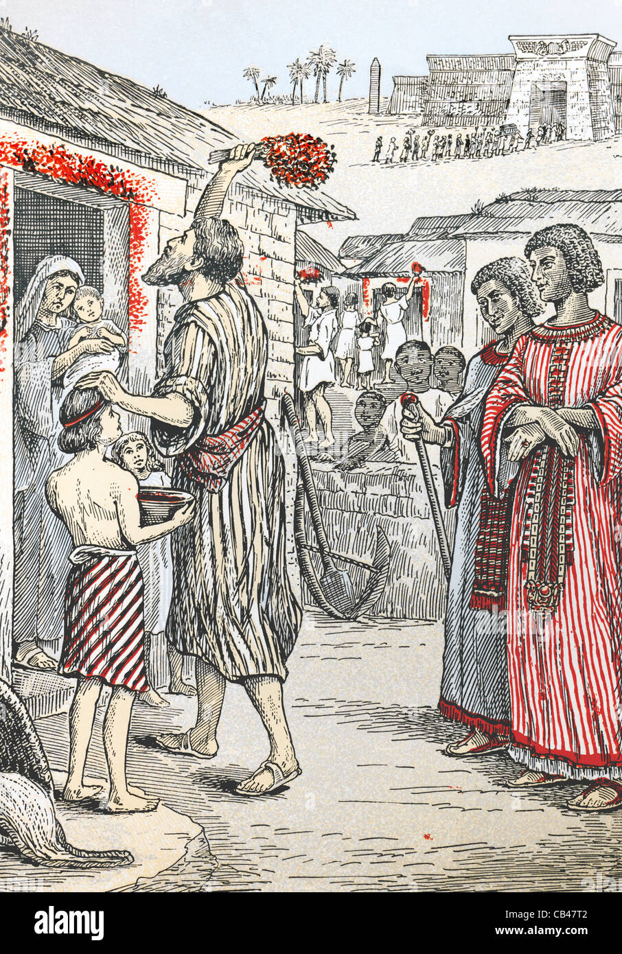 Una ilustración de la Pascua (Éxodo XII) del Tabernáculo en el desierto