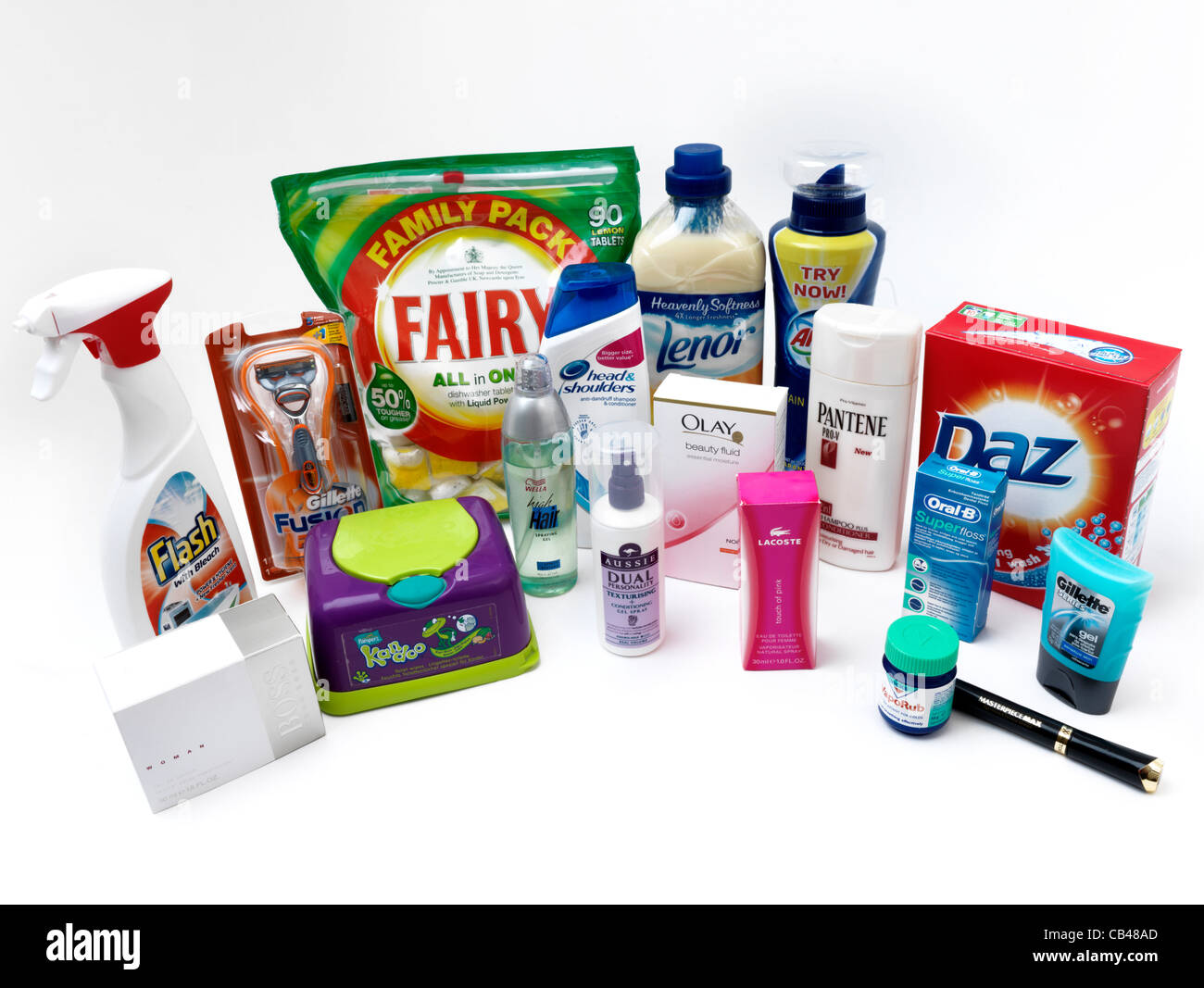 Una colección de productos de Procter and Gamble Fotografía de stock