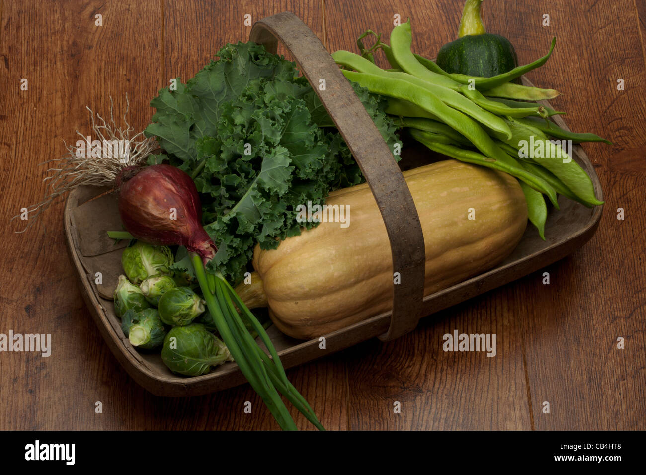 Verduras frescas de trug Foto de stock