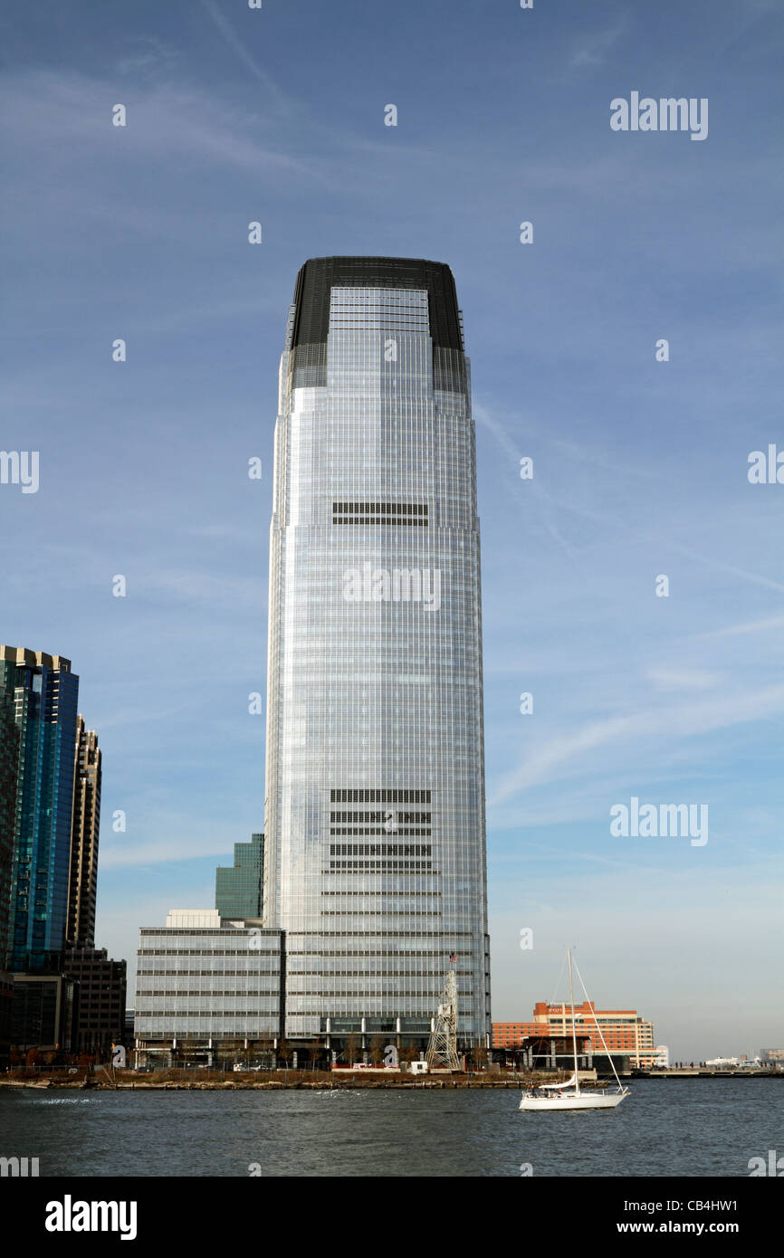 La torre Goldman Sachs, Jersey City, Nueva Jersey, EE.UU., a 781 metros de la torre es el edificio más alto en Nueva Jersey. Foto de stock