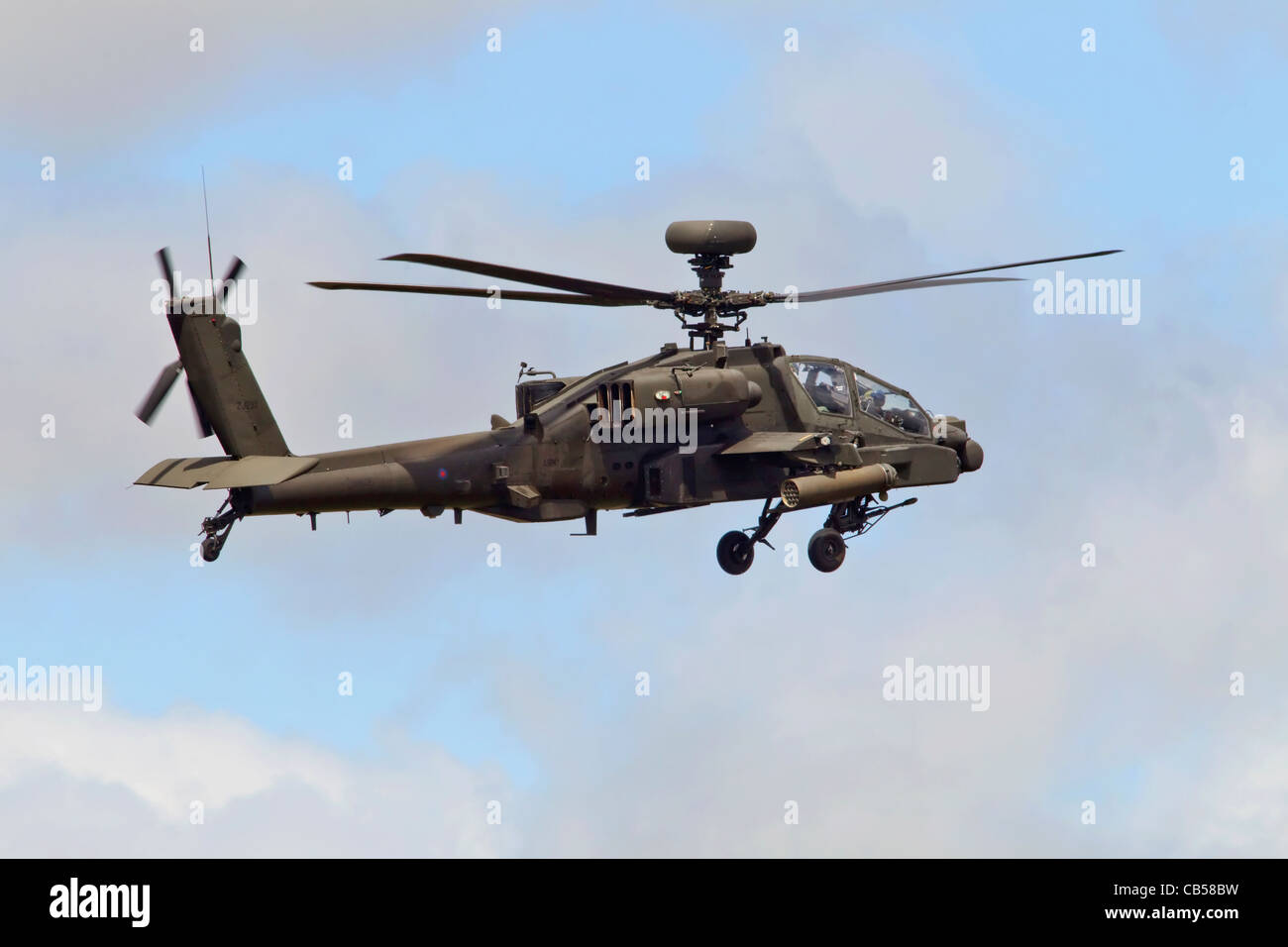Un Westland Apache helicóptero de ataque del ejército del aire del Reino Unido. Foto de stock
