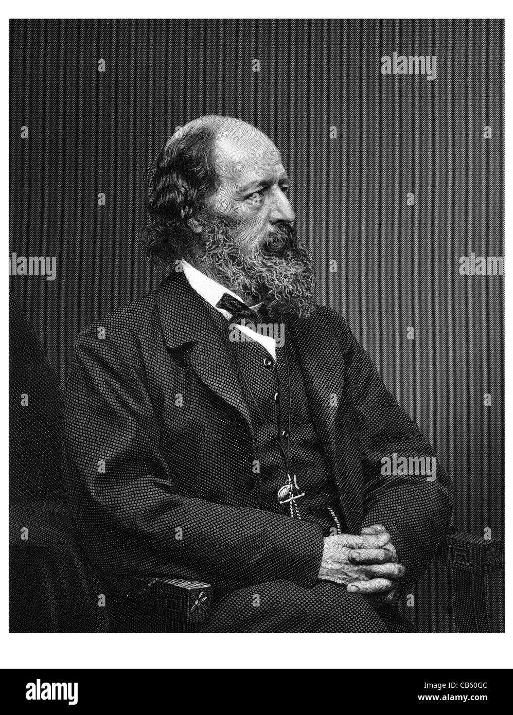 Alfred Tennyson 1st Baron 1809 1892 Poeta laureado poeta escritor inglés autor poesía El Diccionario Oxford cita Foto de stock