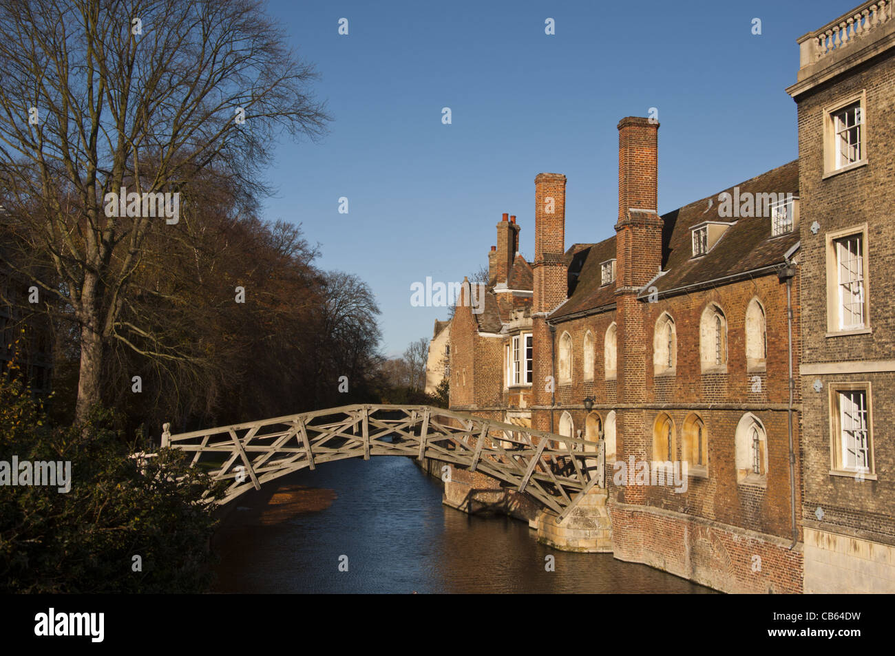 Puente Matemático Queens' College, Cambridge Foto de stock