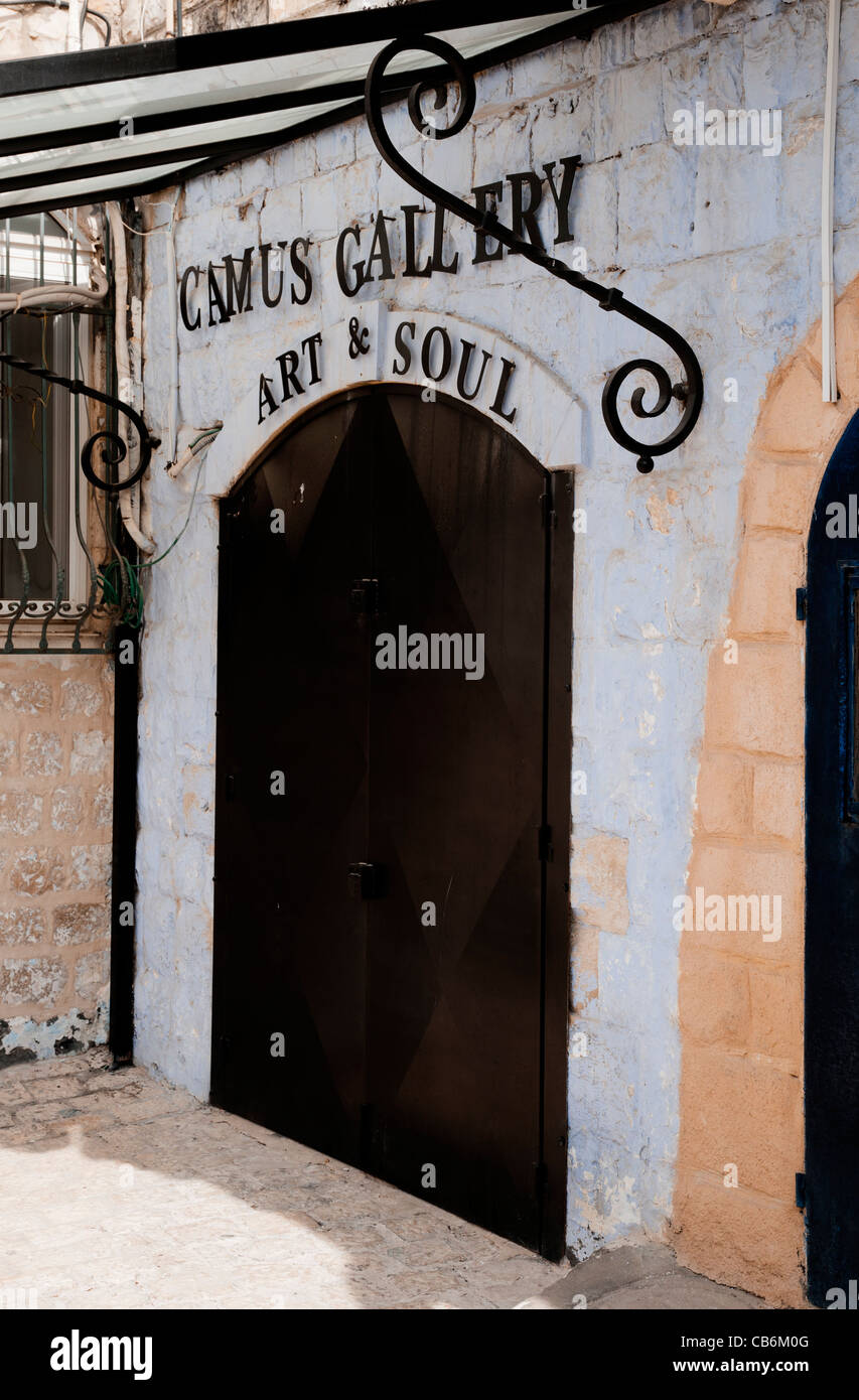 Camus, Artista de la galería, el barrio antiguo de la ciudad, Tzfat ,Safed, Galilea, Israel, Asia, Oriente Medio Foto de stock