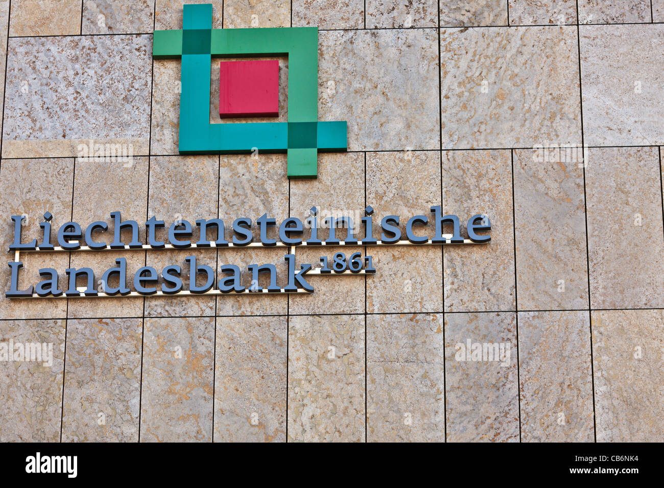 Sede del Banco - Liechtensteinische Landesbank, Vaduz, Principado de Liechtenstein Foto de stock