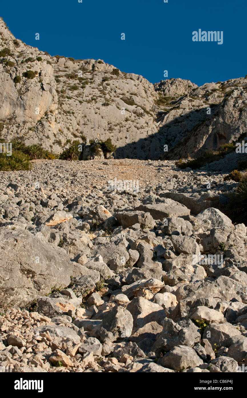 Sierra de Bernia Ridge,Provincia de Alicante, Costa Blanca, España, Europa Foto de stock