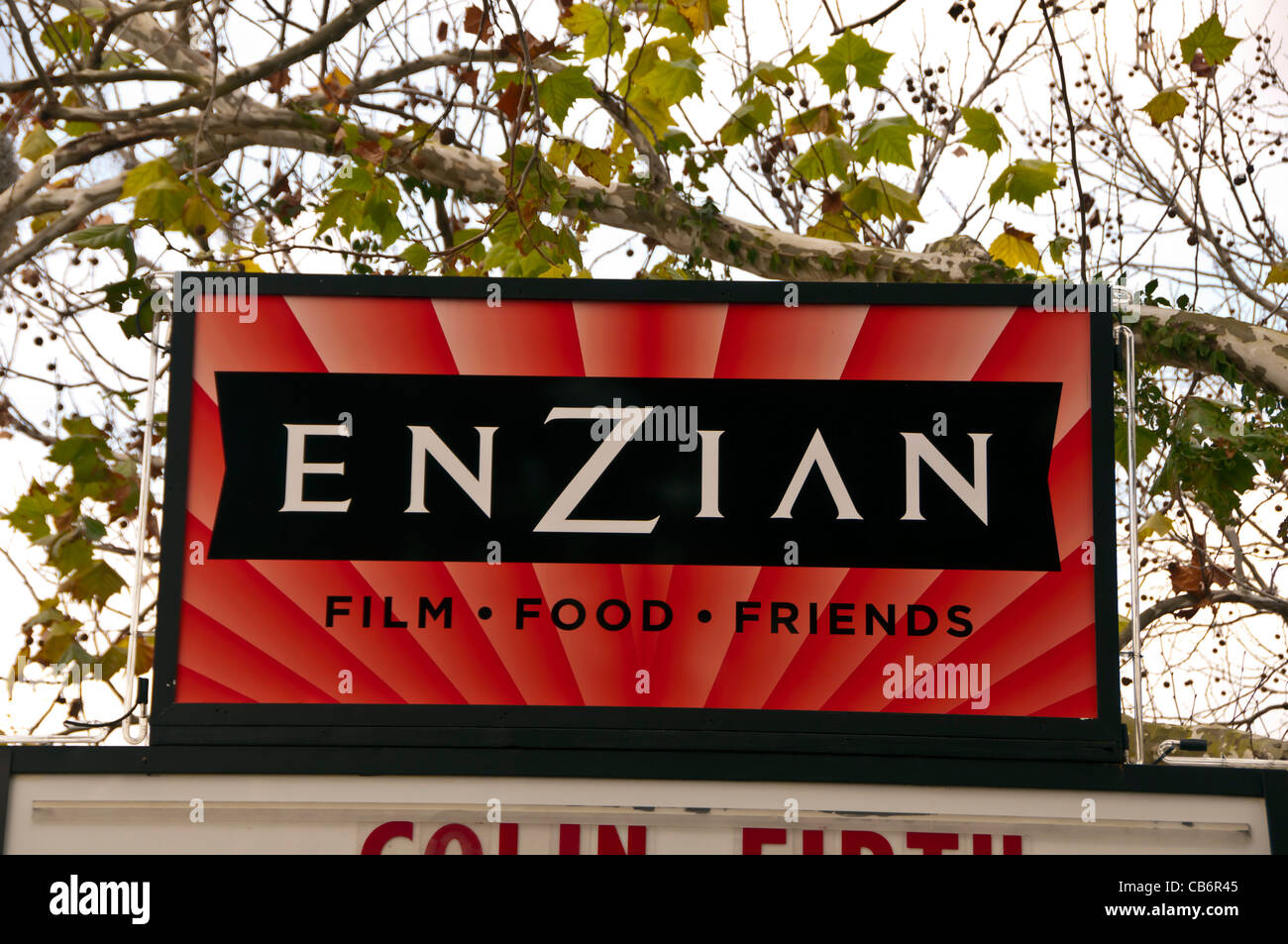 Enzian Theater sign, Orlando, Florida cine alternativo Foto de stock