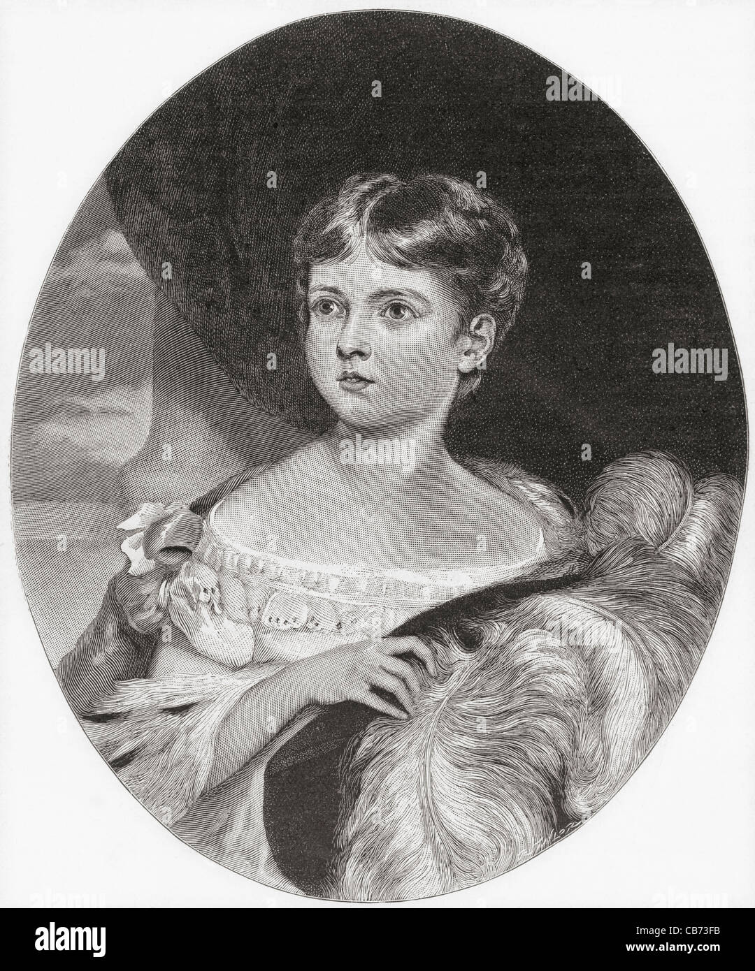 La reina Victoria, de 11 años de edad, 1819 - 1901. La Reina del Reino Unido y de Irlanda y emperatriz de la India. Foto de stock