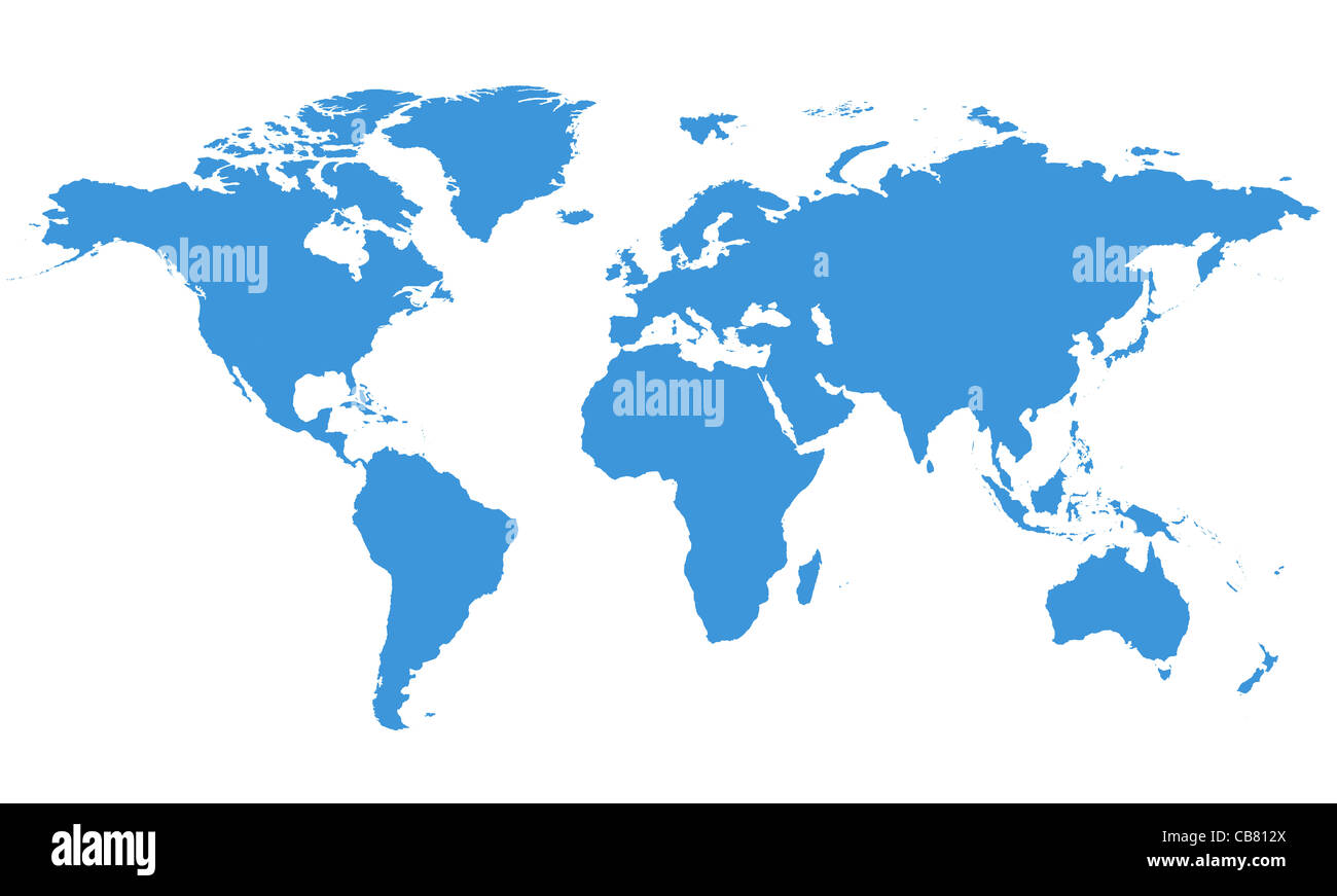 Mapa del mundo con trazado de recorte Foto de stock
