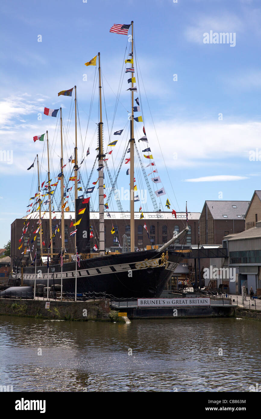 Brunel's SS Gran Bretaña, Great Western Dockyard, muelles, Bristol, Inglaterra, UK, Reino Unido, GB, Gran Bretaña, Islas Británicas Foto de stock