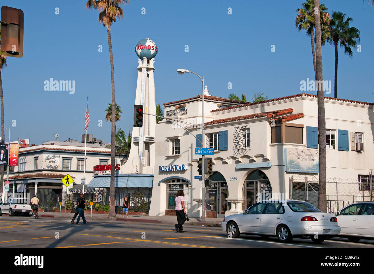Sunset Boulevard Beverly Hills en Los Ángeles, Estados Unidos Foto de stock